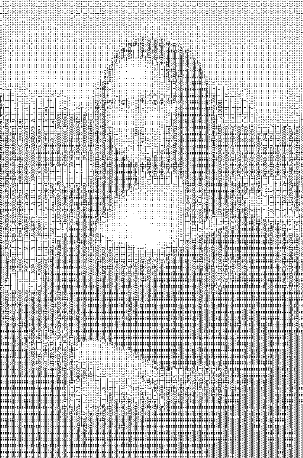 Mona Lisa rendered as ASCII art
